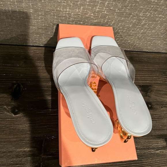 NIB Cult Gaia Bloom Sandals Heels Ice Blue 9 - Picture 6 of 10